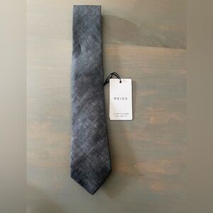 Reiss 100% Linen Charcoal Men's Tie